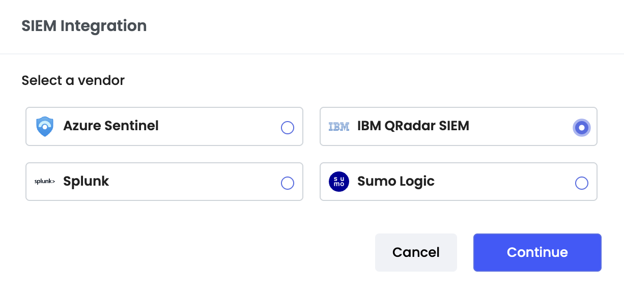 IBM QRadar SIEM and Continue
